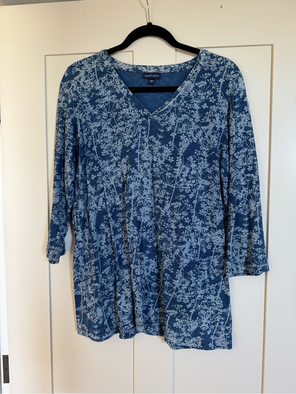 JJill Blue Floral V-Neck Tunic Top